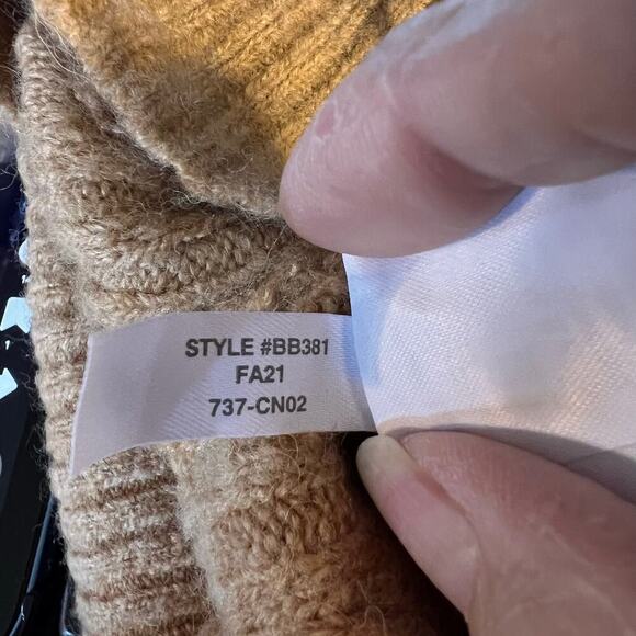 J. Crew Cable-Knit Stretch Wool Sweater Dress.  Tan Merino Wool.  Size M/L - Picture 8 of 8